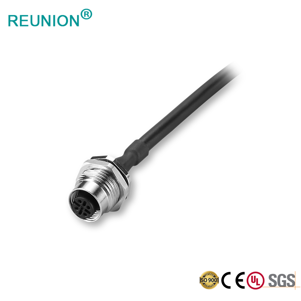 M8 Connector Male Solder Plug Cable Assembly for Industrial Machine