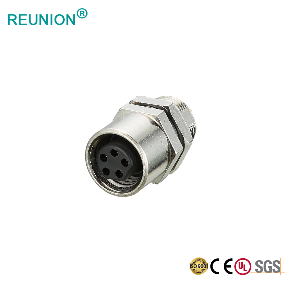 Front Lock M8 Panel Female Connector IP67 Waterproof Industrial Sensor Connector