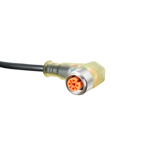 M12 sensore connectors 4pins elbow overmolding with LED light cable assembly
