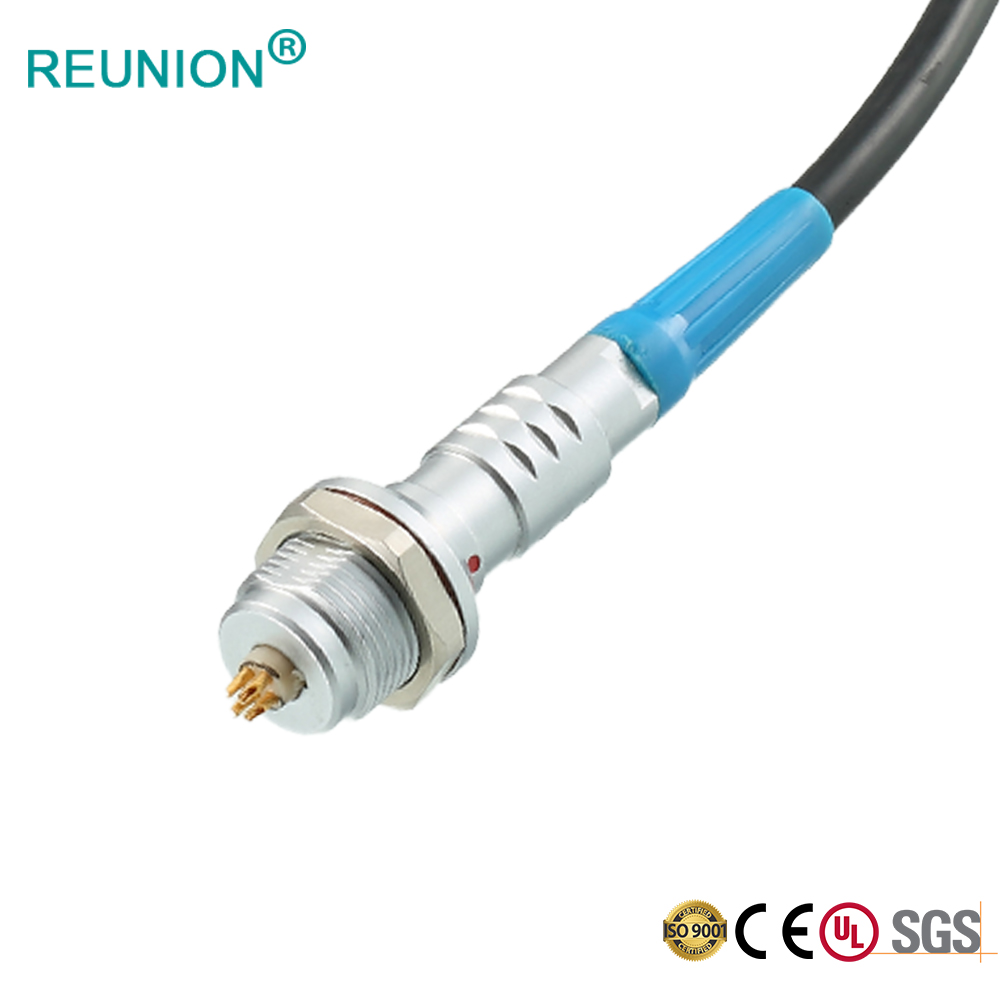 K series 14Pin metal push-pull solution Industrial waterproof connector with flange receptacle