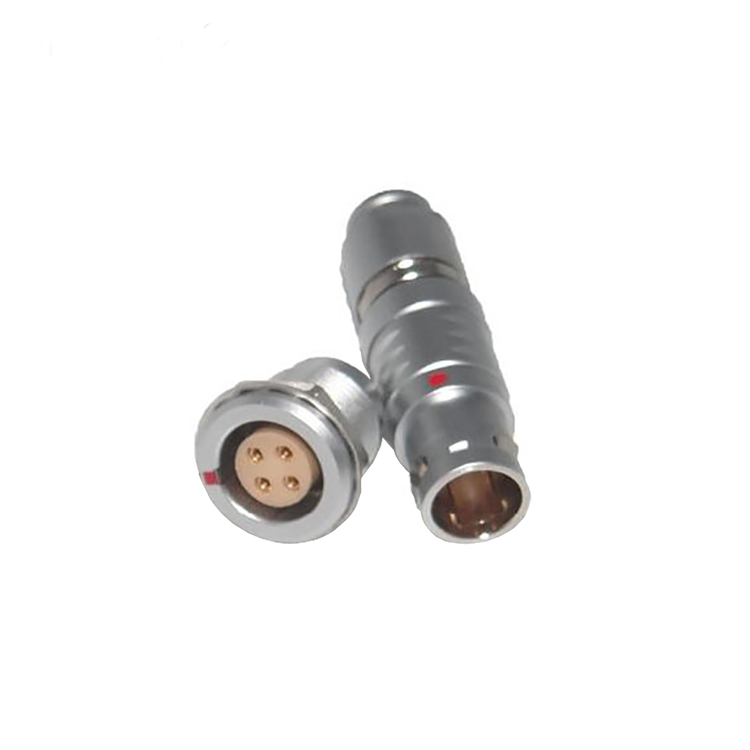 4 pin male solder straight plug circular connector FGG/PGG with wire Connectors