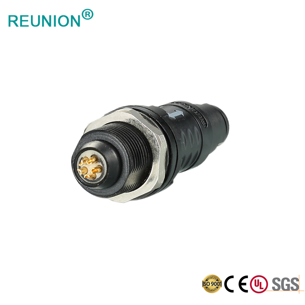 Female Socket P Series 10Pins Panel Mount Power Connector with Harness