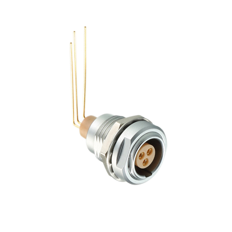 Metal Medical Connector with Right Angle Contacts for PCB Socket